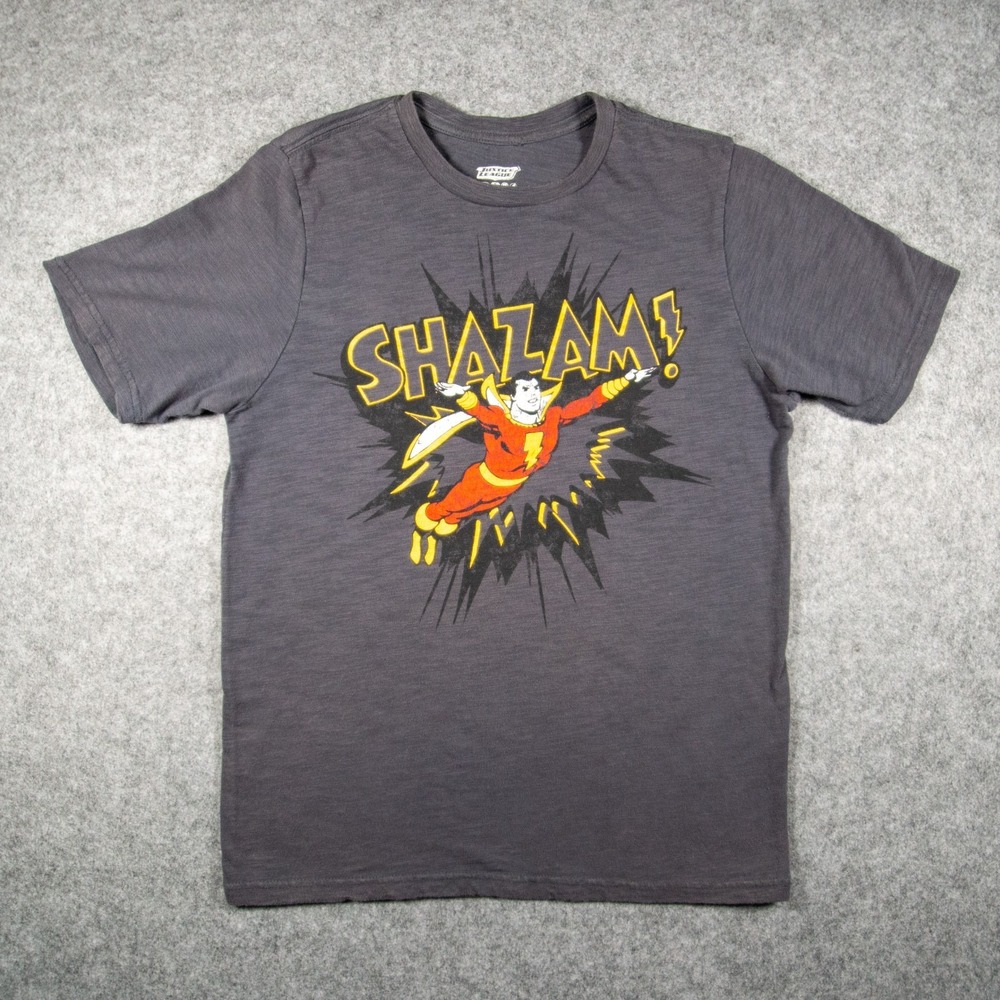 DC Comics Shazam Graphic Tee Shirt Youth Kids Sz 2XL 18/20 Charcoal Gray